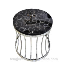 black agate simi-precious stone coffee table